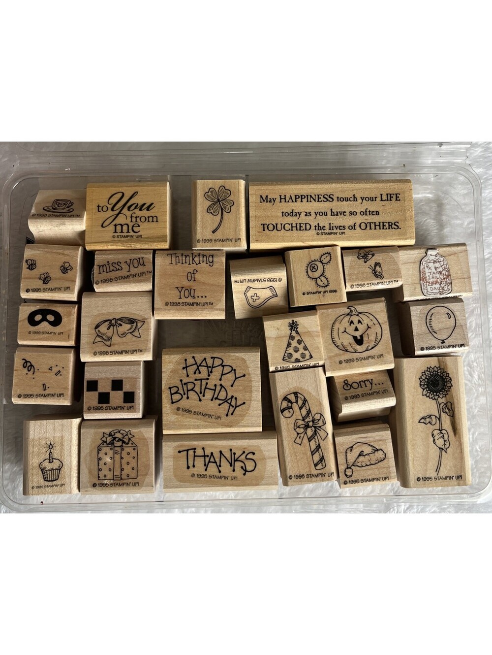 HUGE HOLIDAY & BIRTHDAY LOT! Vintage Stampin Up Wood Stamp Bundle All NOB Set